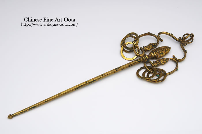 善通寺 国宝 金銅錫杖 複製 お金を節約 - 工芸品
